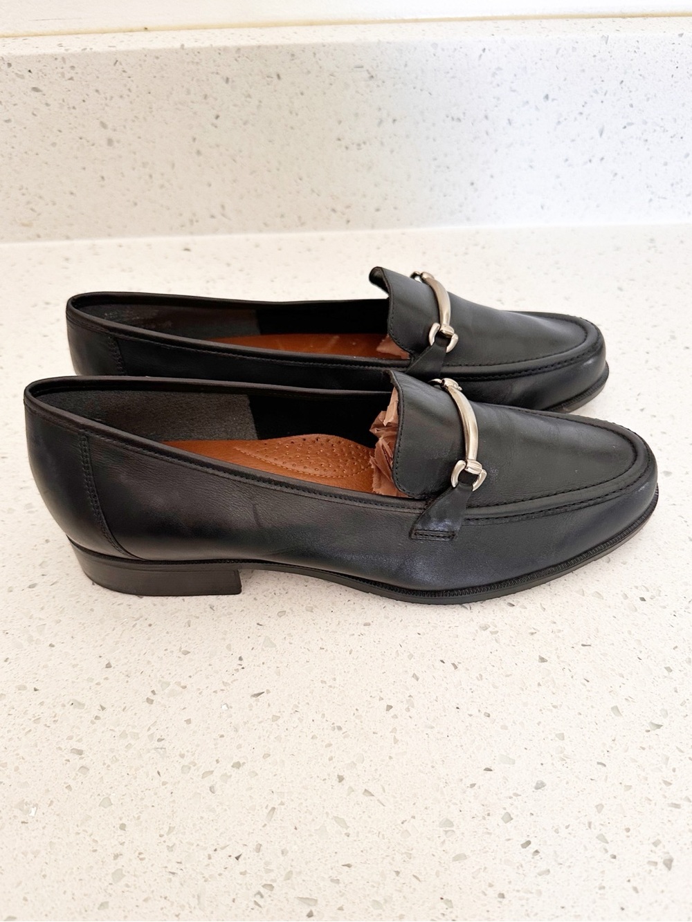 Easy Spirit Anti-Gravity Black Leather Bit Loafers Women’s 9.5 N Slip-On Comfort